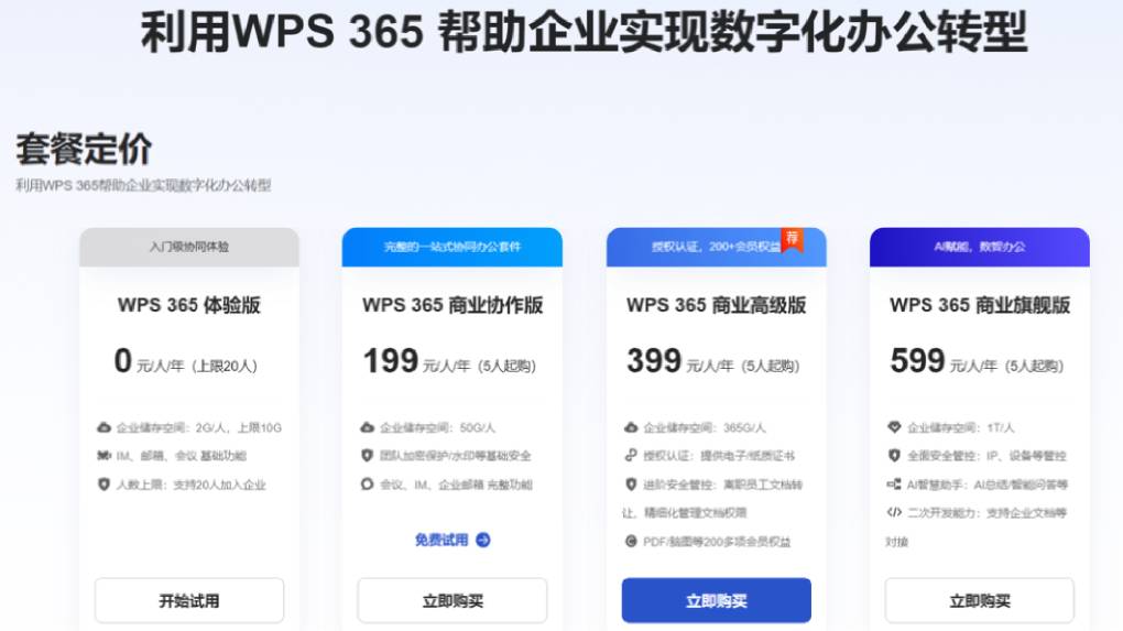 WPS 365 怎么购买最划算？