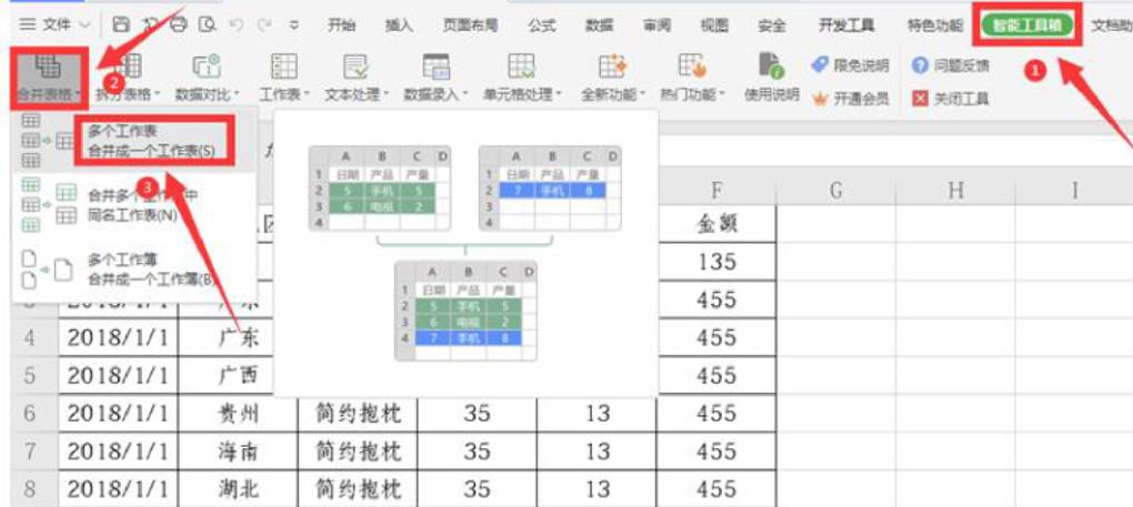 WPS 怎么合并多个 Excel 表格?