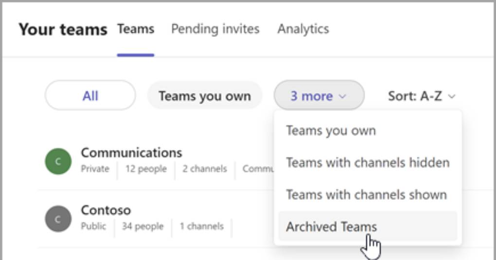 如何在 Microsoft Teams 中存档聊天？