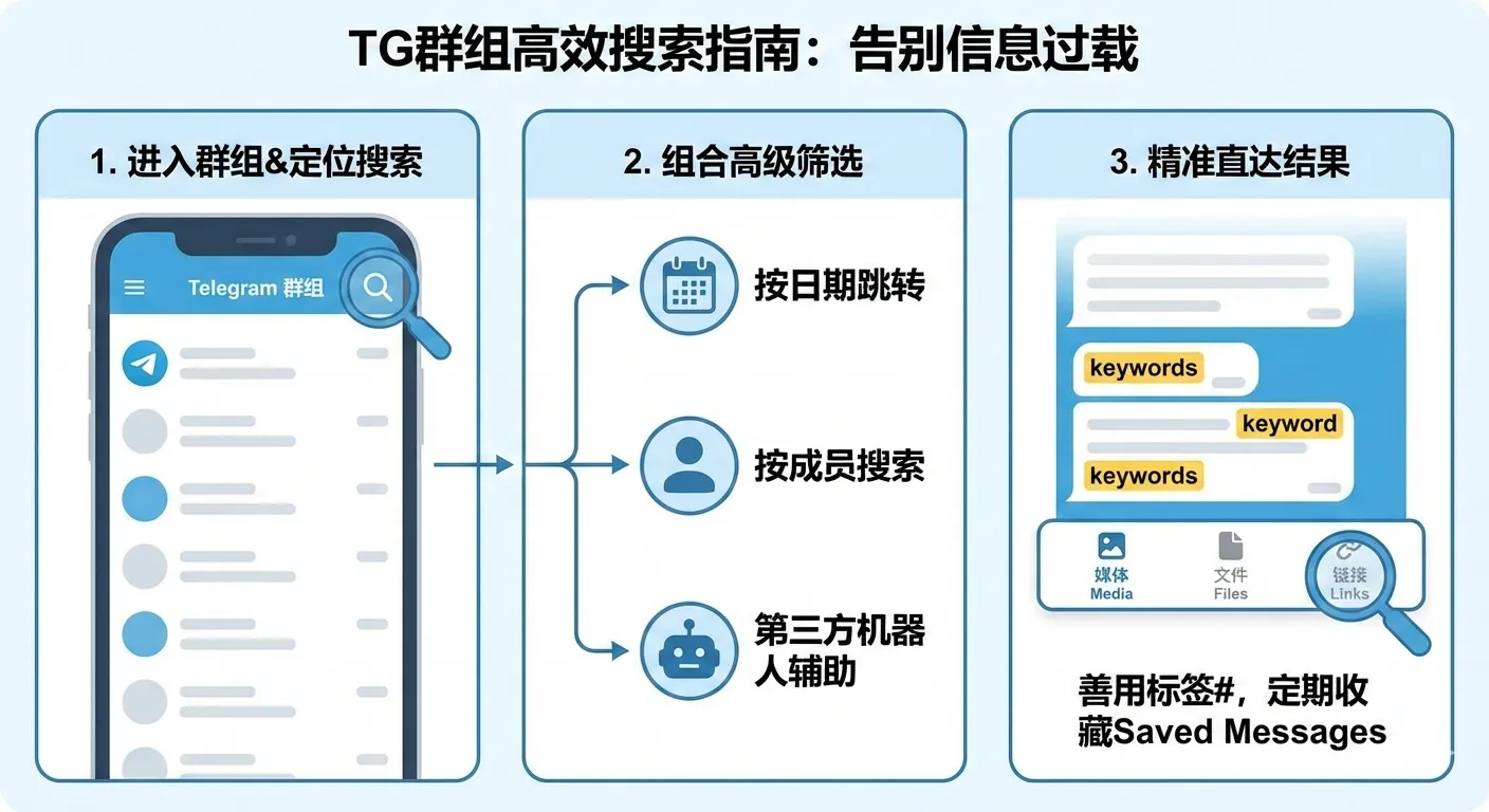 教你如何在 Telegram 群组中精准搜索关键词