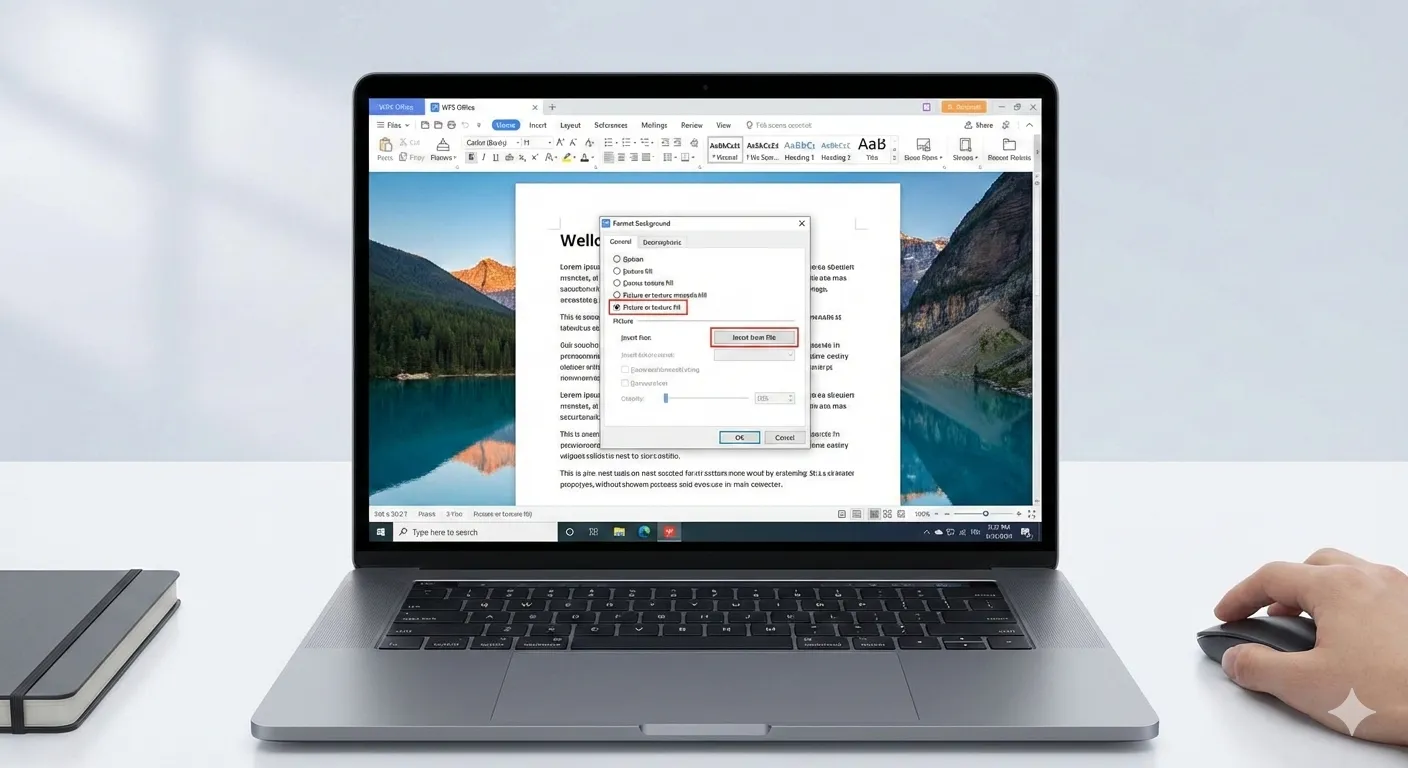 WPS如何设置图片为背景？