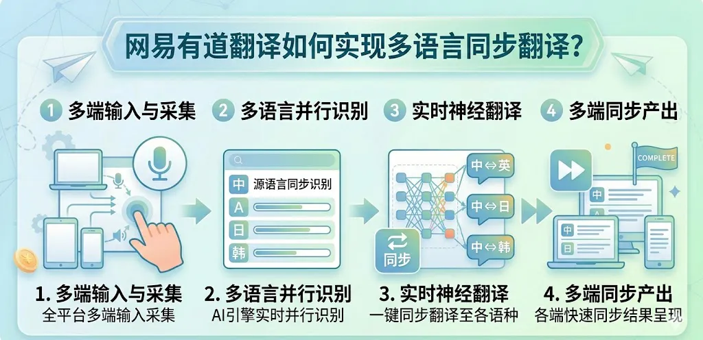 网易有道翻译如何实现多语言同步翻译?