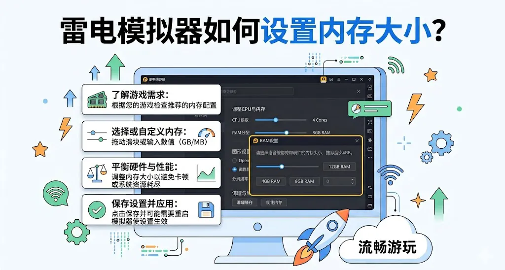 雷电模拟器如何设置内存大小?