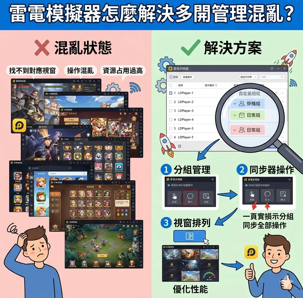 雷電模擬器怎麼解決多開管理混亂？