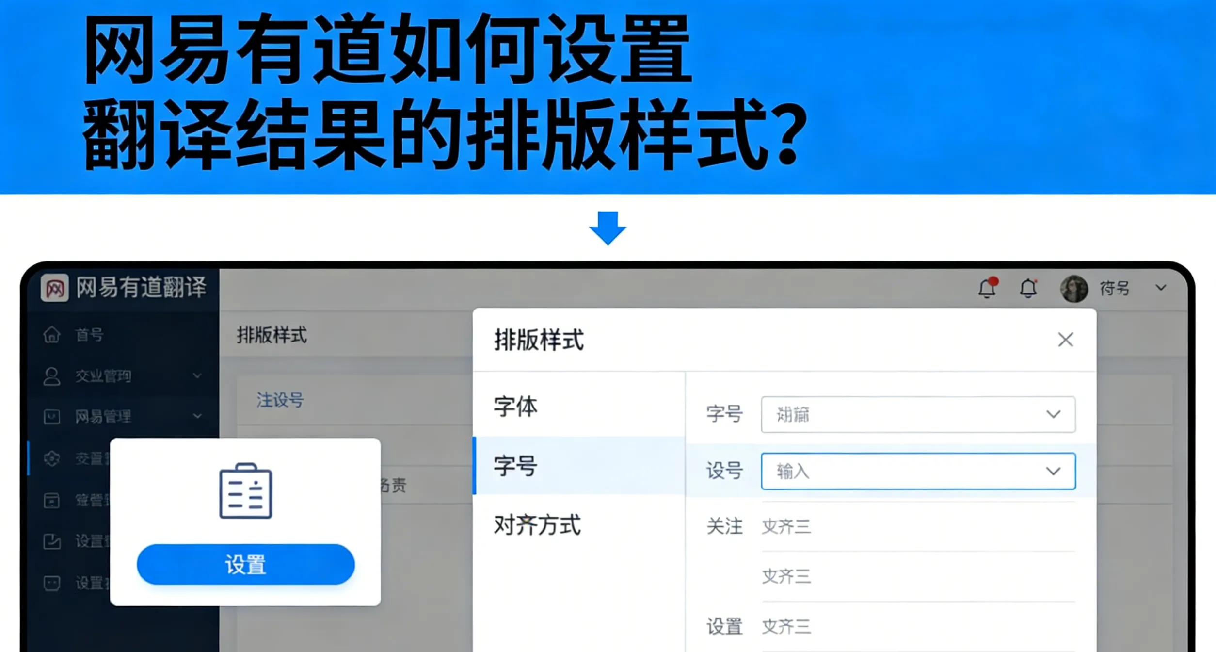 网易有道如何设置翻译结果的排版样式?