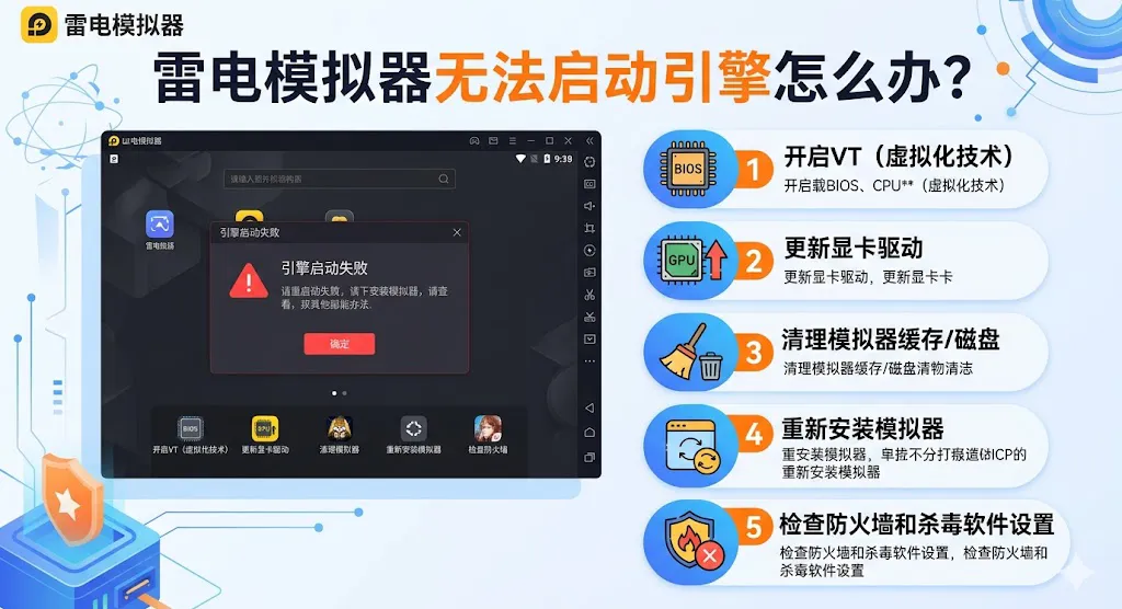 雷电模拟器无法启动引擎怎么办?