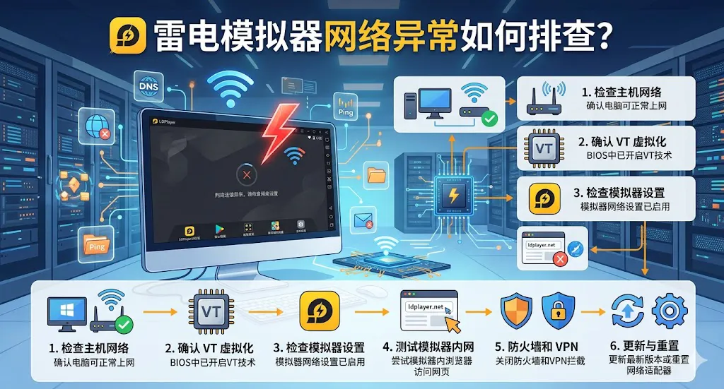 雷电模拟器网络异常如何排查?
