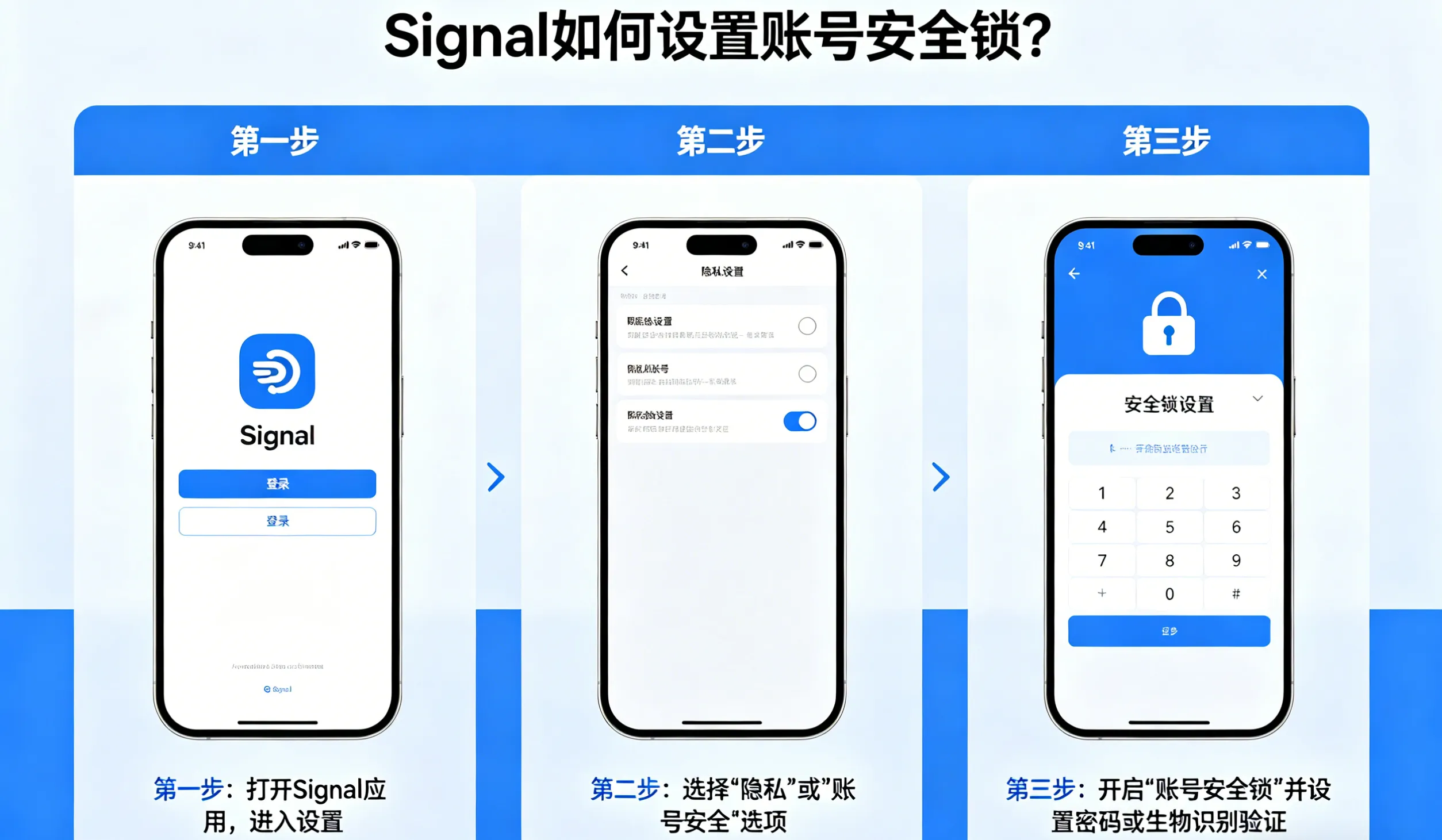 Signal 如何设置账号安全锁？