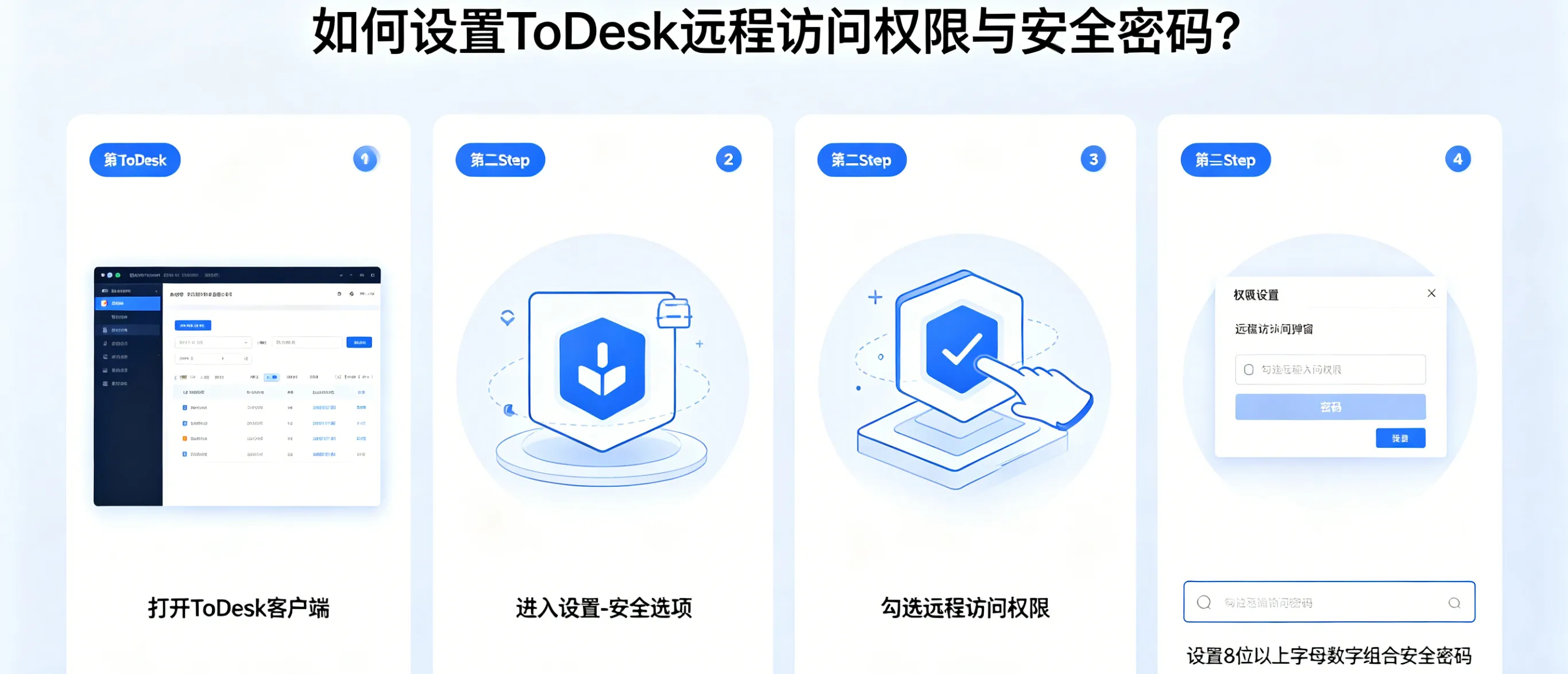 如何设置 ToDesk 远程访问权限与安全密码？