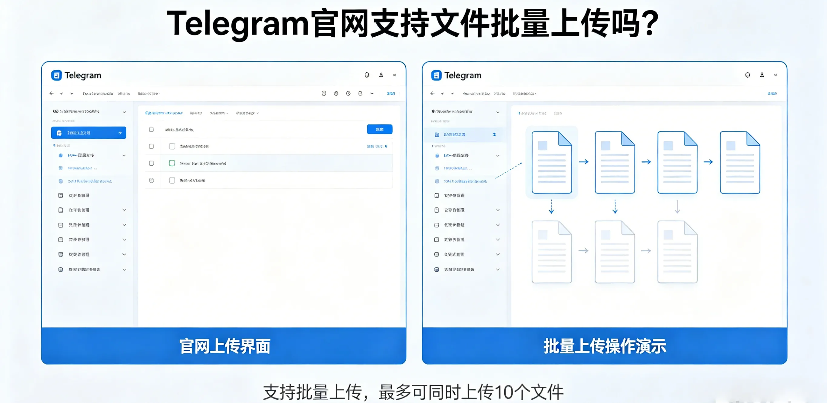 Telegram 官网支持文件批量上传吗?
