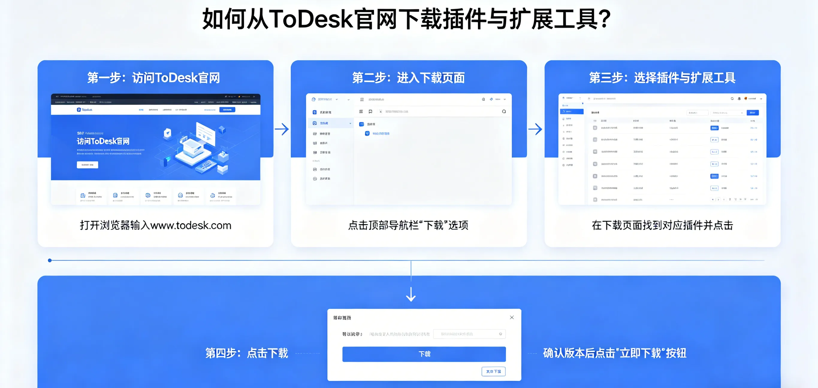 如何从 ToDesk 官网下载插件与扩展工具？
