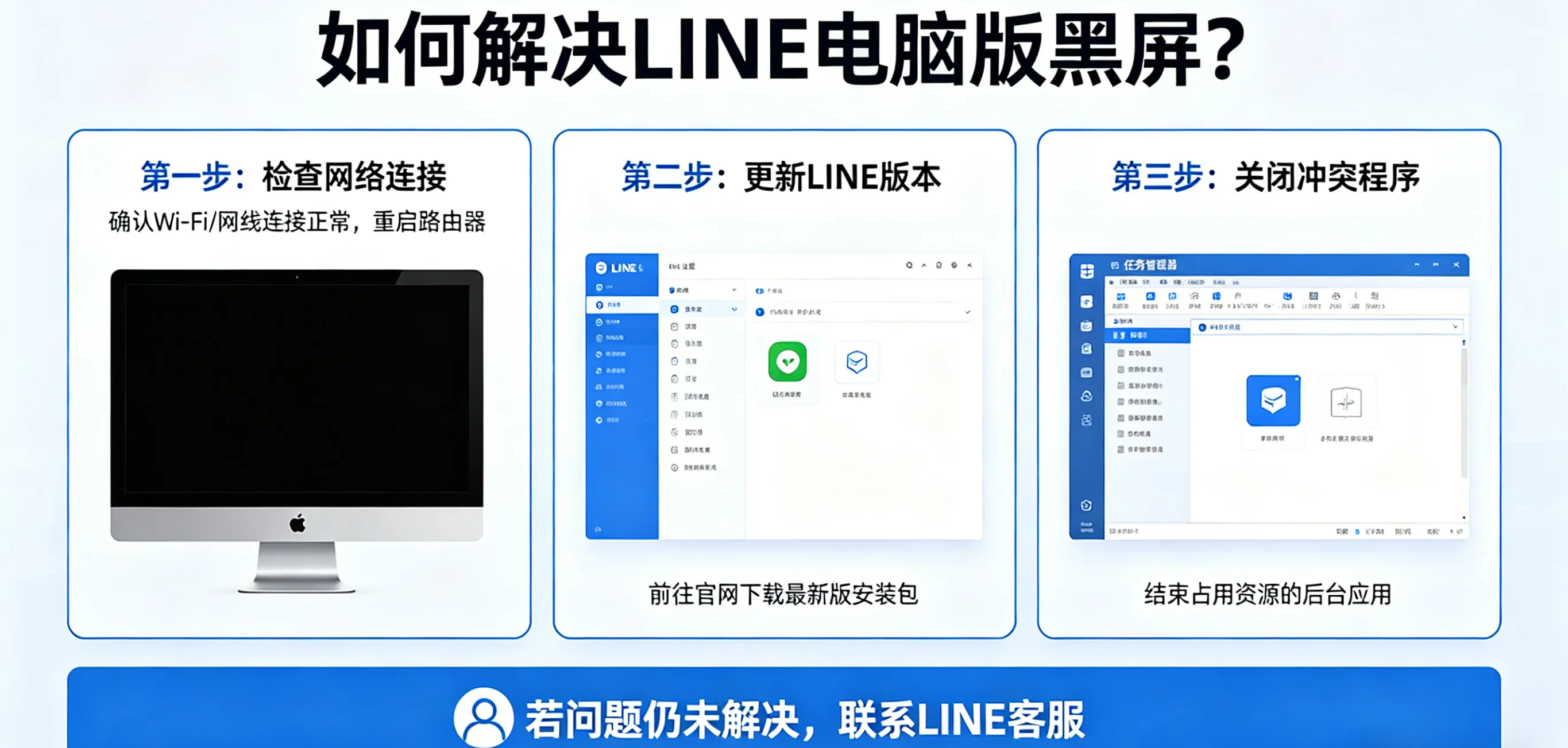 如何解决 LINE 电脑版黑屏？