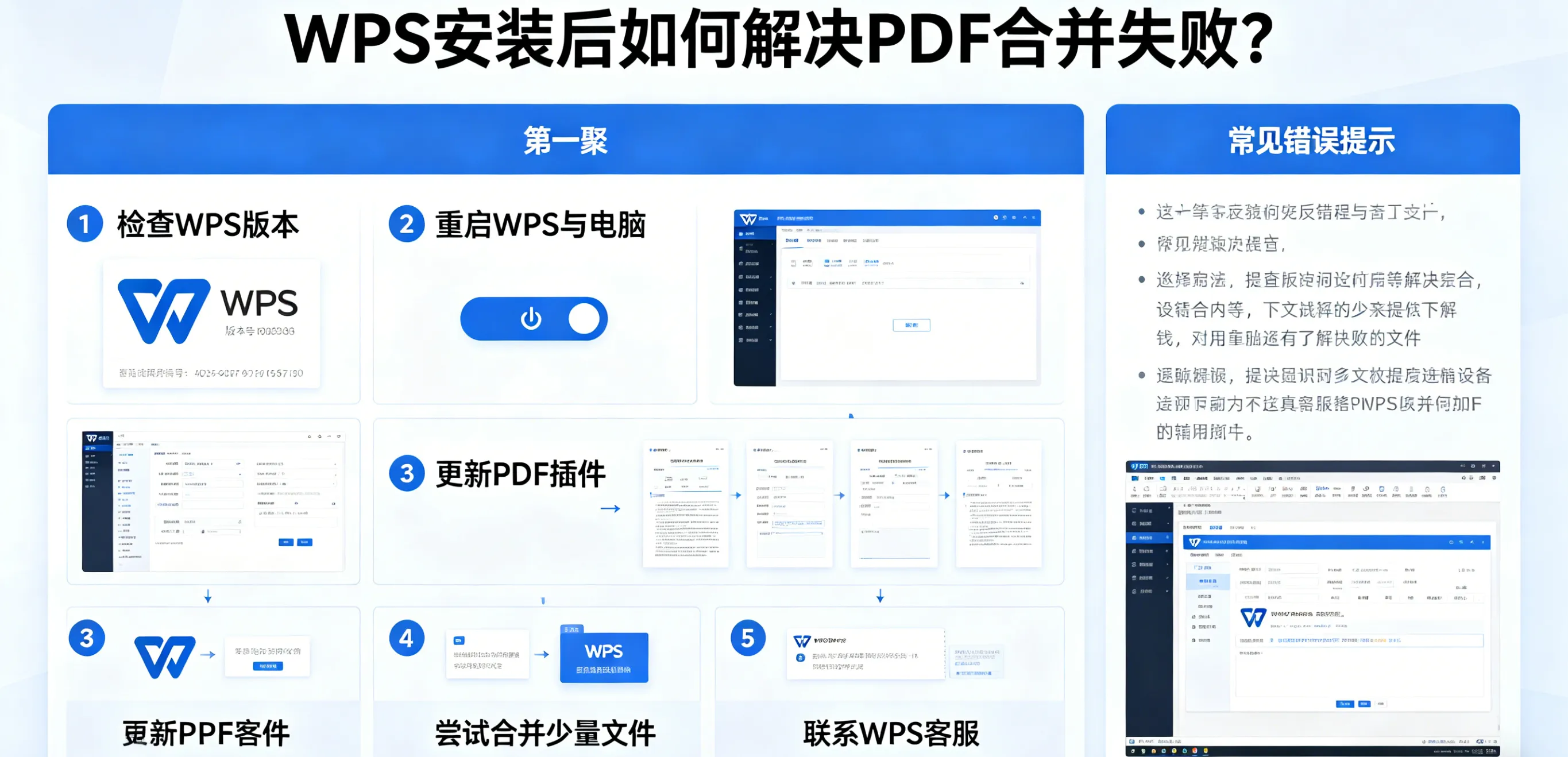 WPS 安装后如何解决 PDF 合并失败?