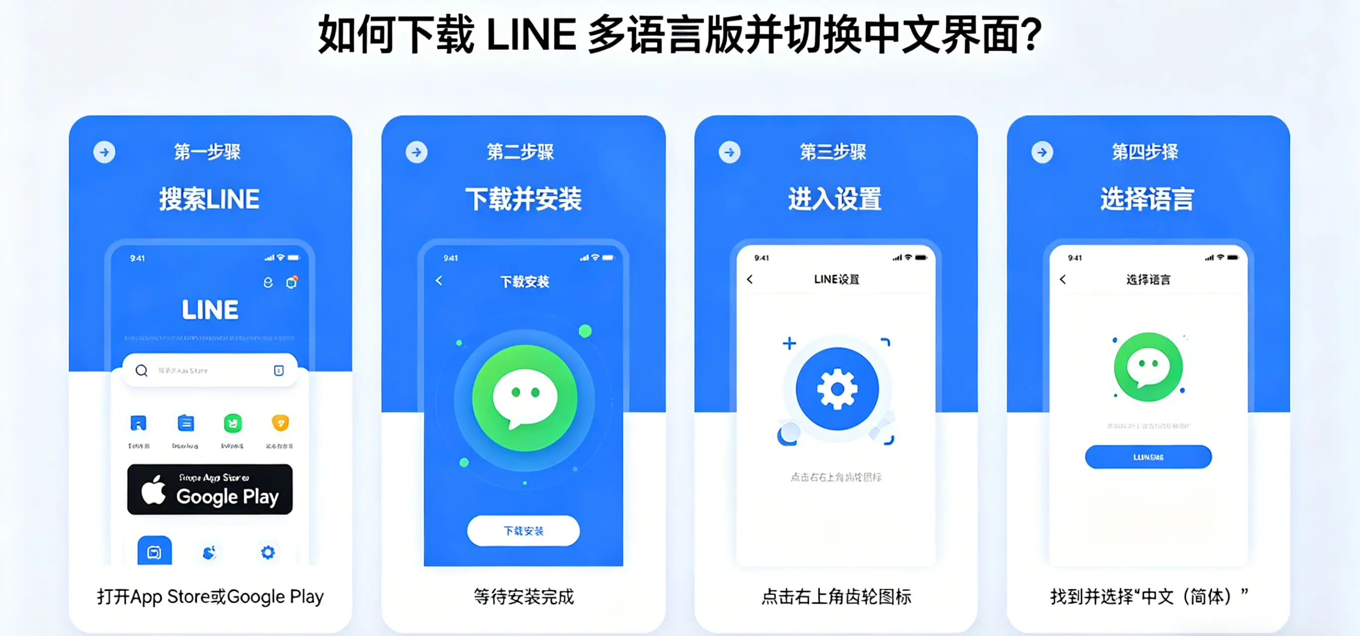 如何下载 LINE 多语言版并切换中文界面？