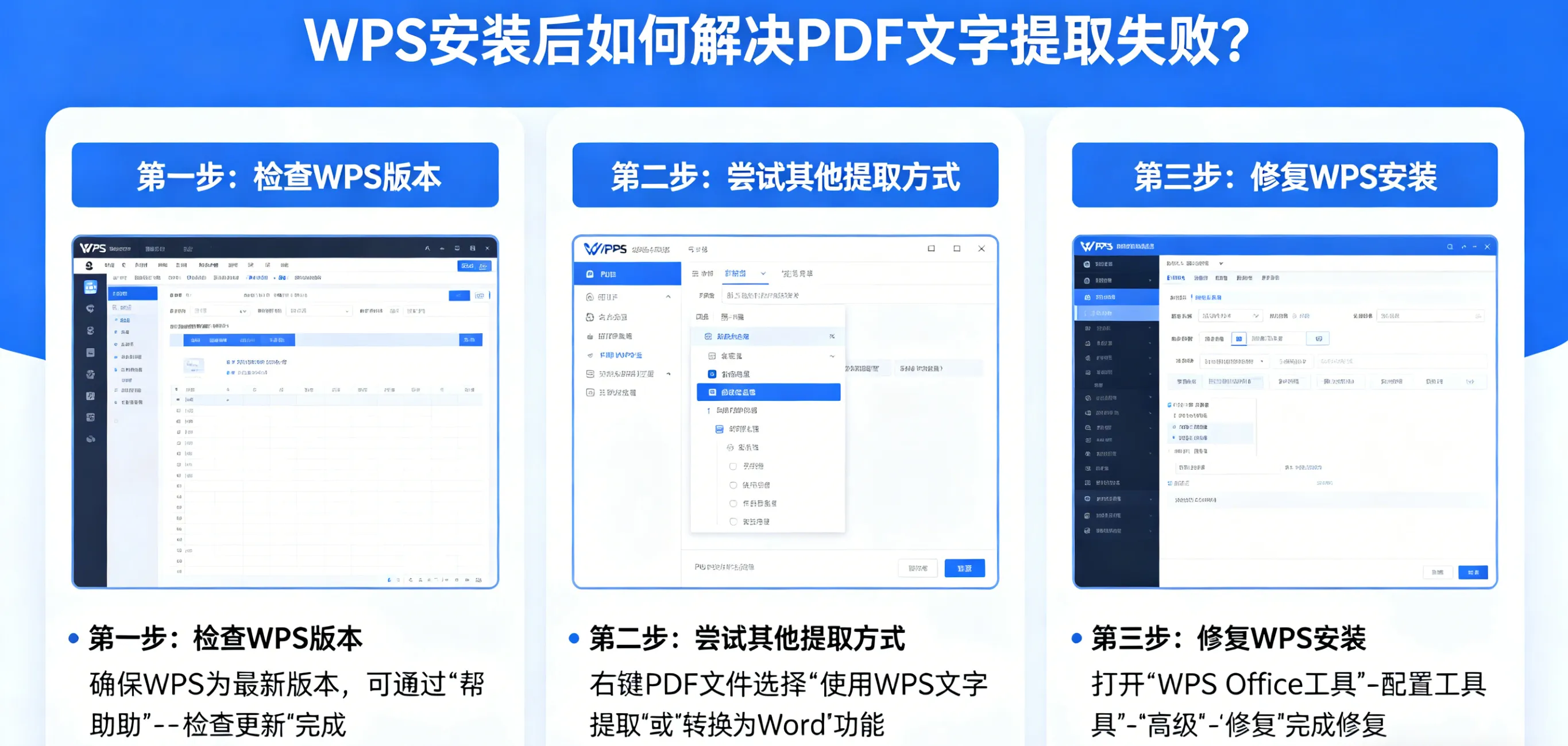 WPS 安装后如何解决 PDF 文字提取失败？