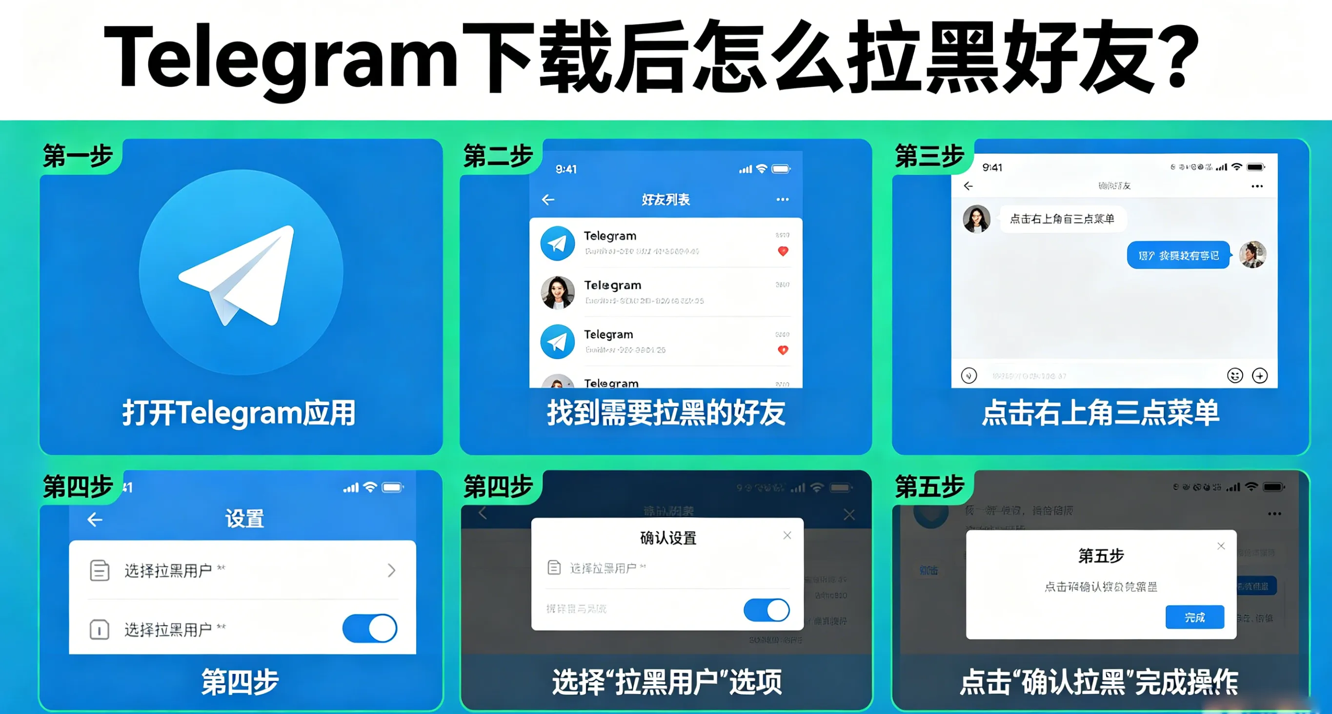 Telegram 下载后怎么拉黑好友？