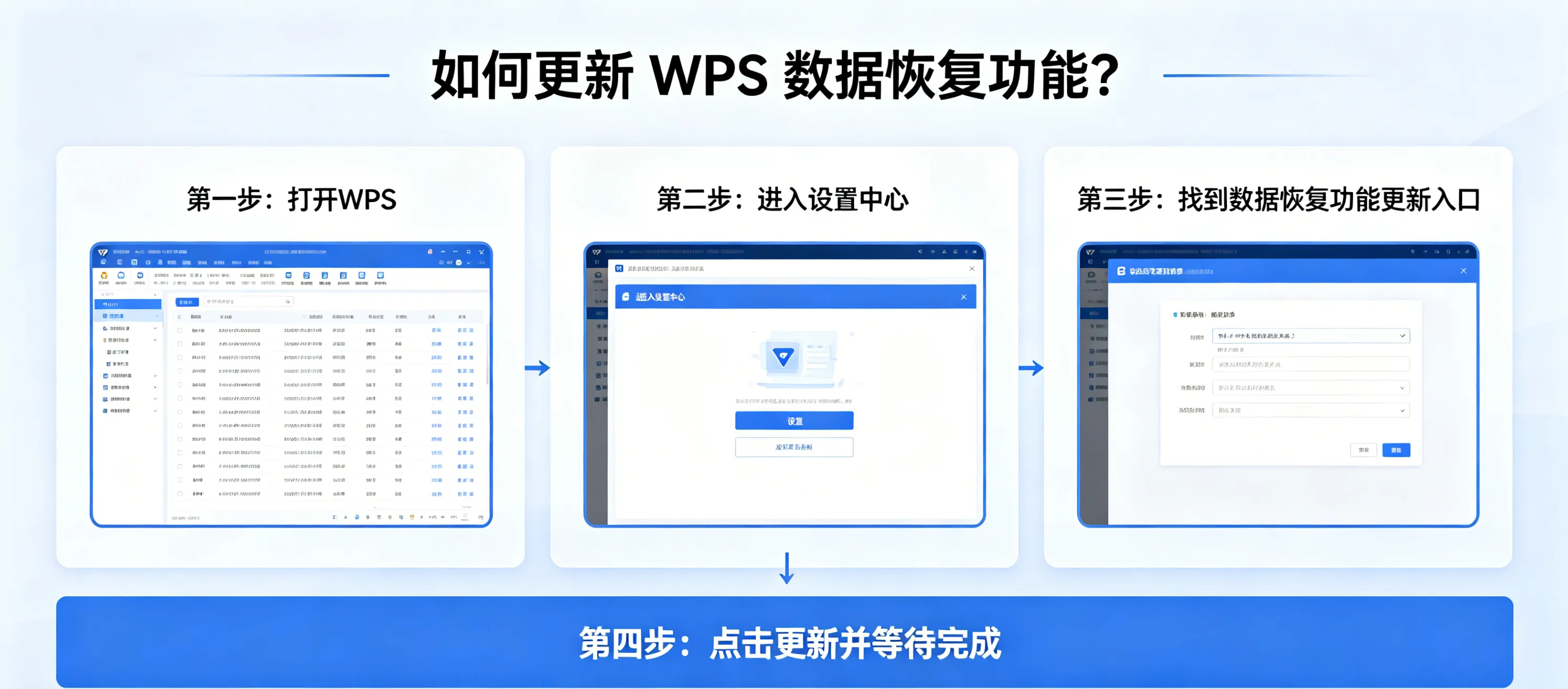 如何更新 WPS 数据恢复功能?