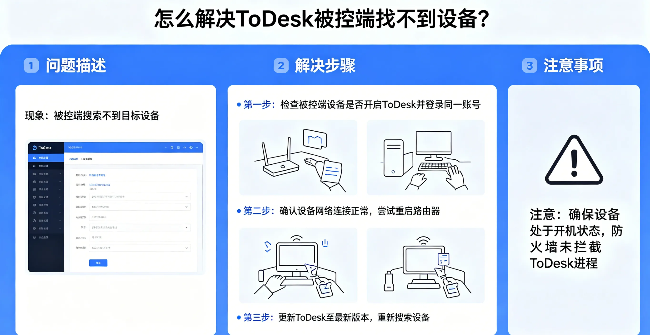 怎么解决 ToDesk 被控端找不到设备？