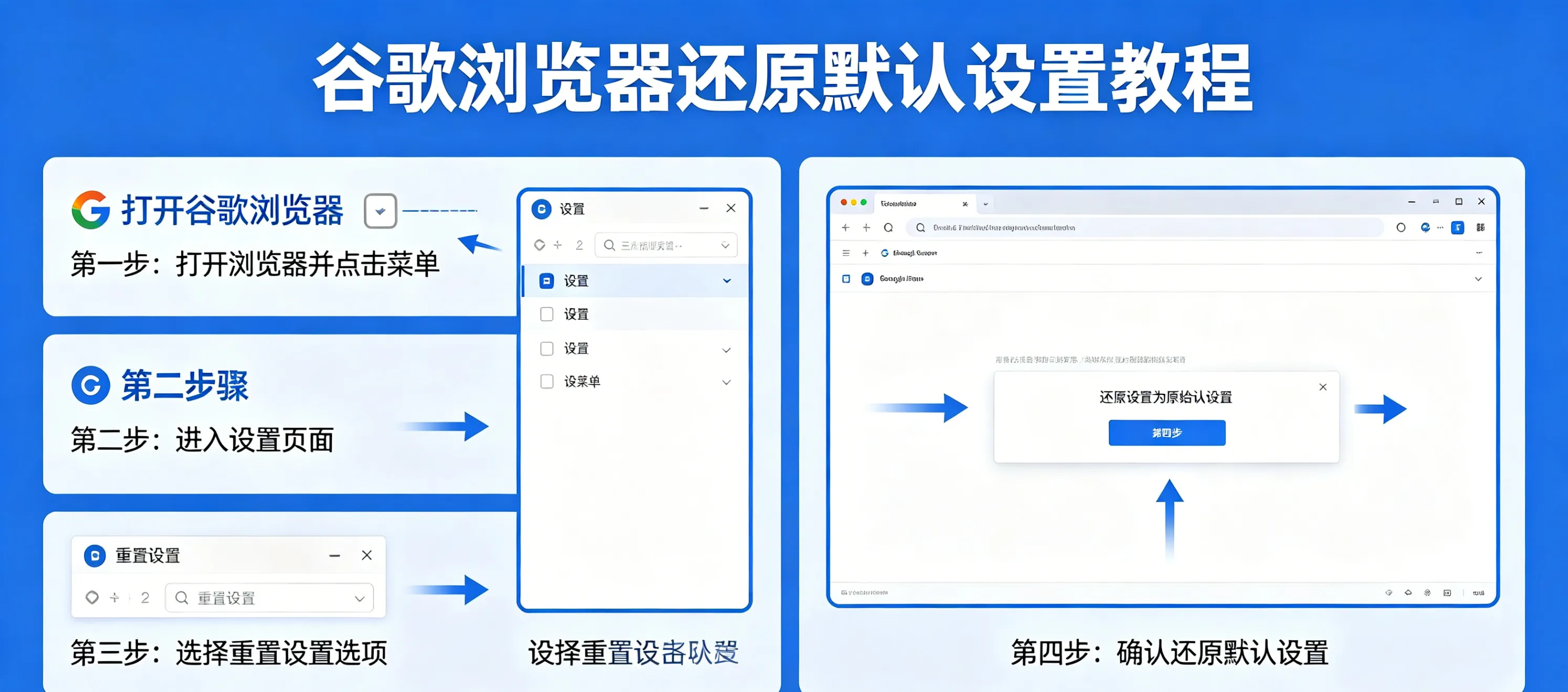 谷歌浏览器如何还原默认设置?